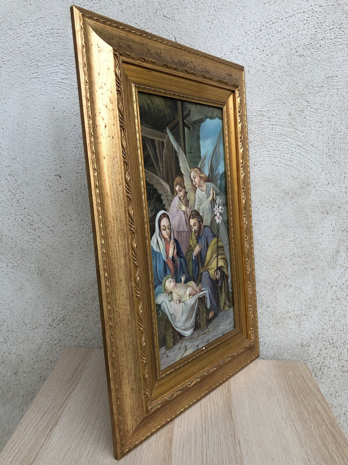 Quadro antico -Natività- dipinto a olio su tela