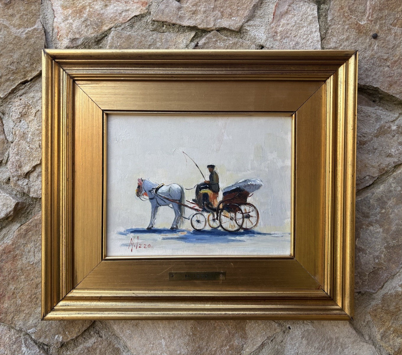 Quadro -La Carrozzella- Maria Izzo dipinto a olio