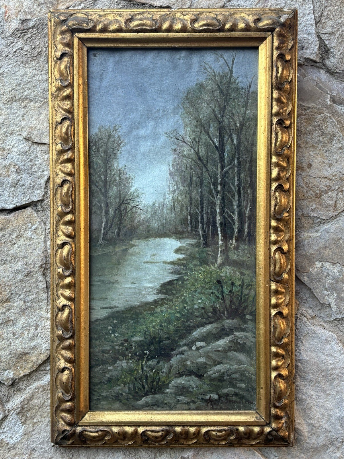 Coppia di quadri antichi -Paesaggi- dipinti a olio