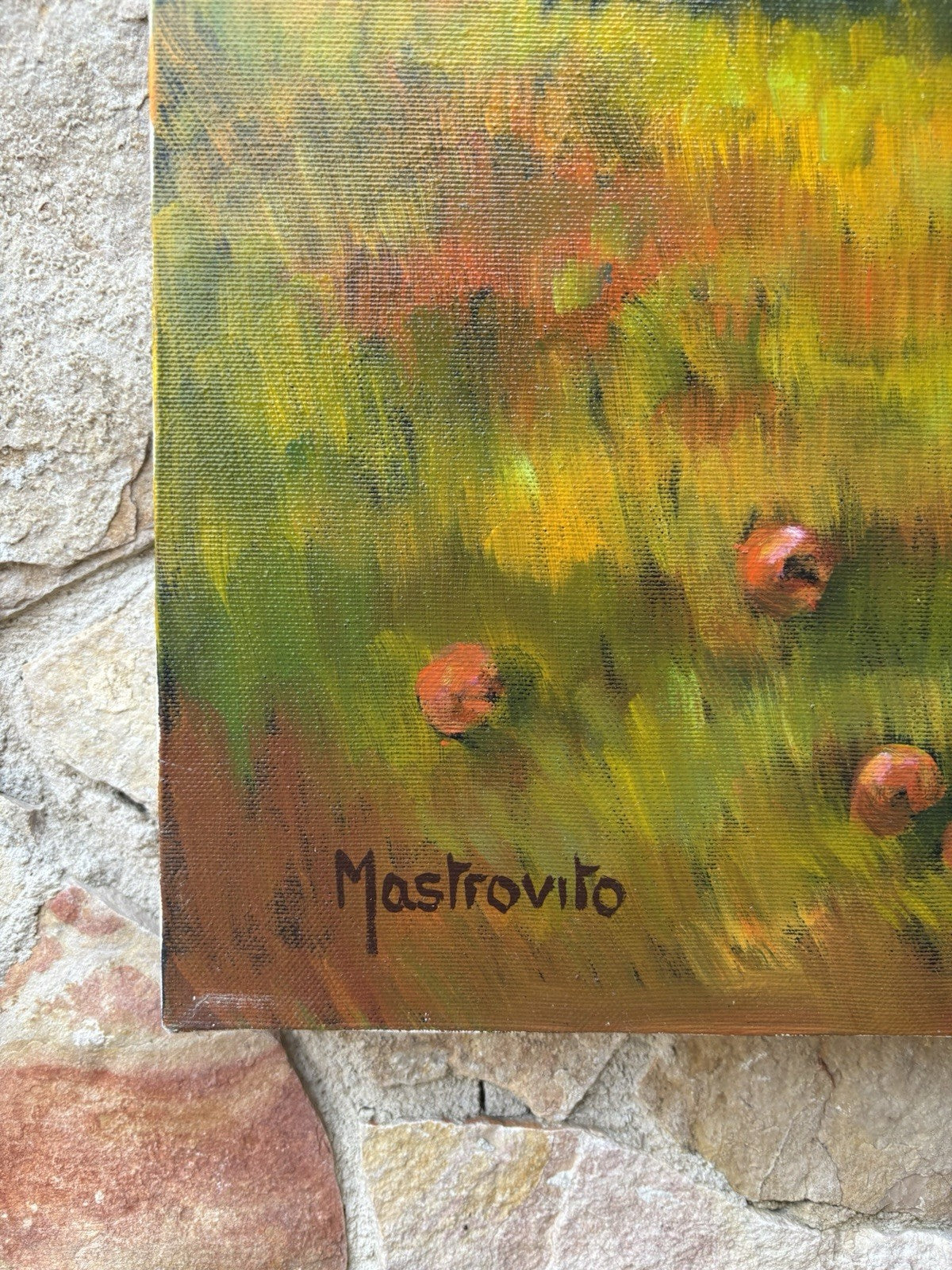 Quadro -La Raccolta- Adolfo Mastrovito dipinto a olio su tela