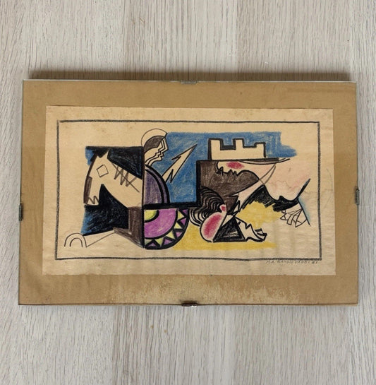 Quadro -Astratto- Mario Sangiovanni disegno su carta