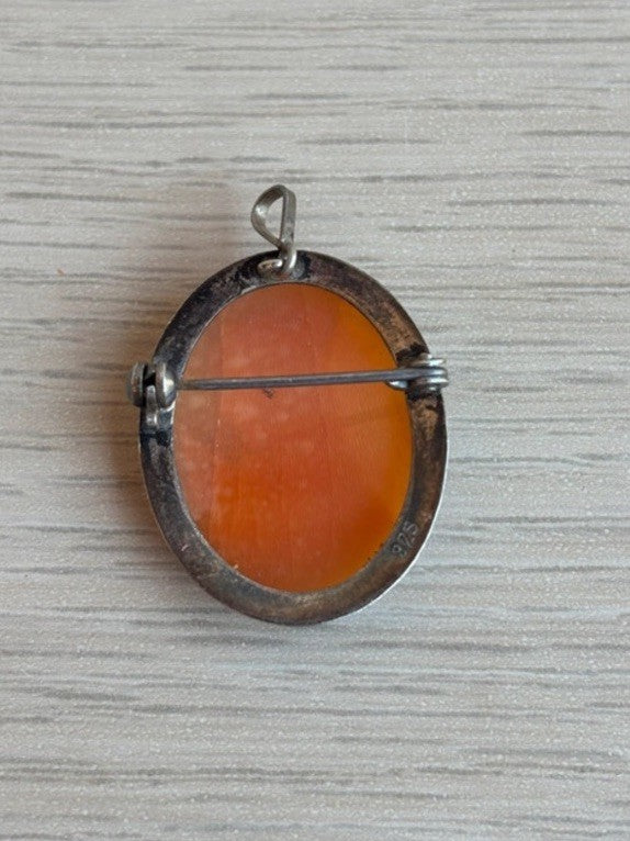 Spilla Ciondolo Cammeo In Argento 925