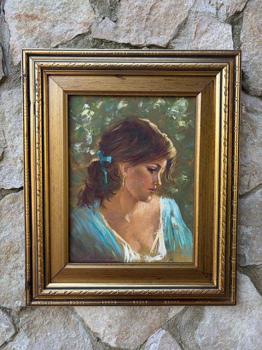 Quadro -Profilo Di Donna- Salvatore Rodriquez dipinto a olio