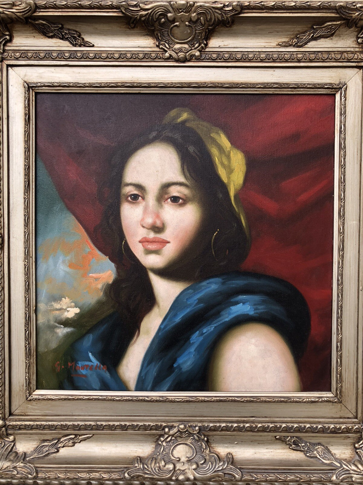 Quadro vintage Giacinto Montella dipinto a olio su tela