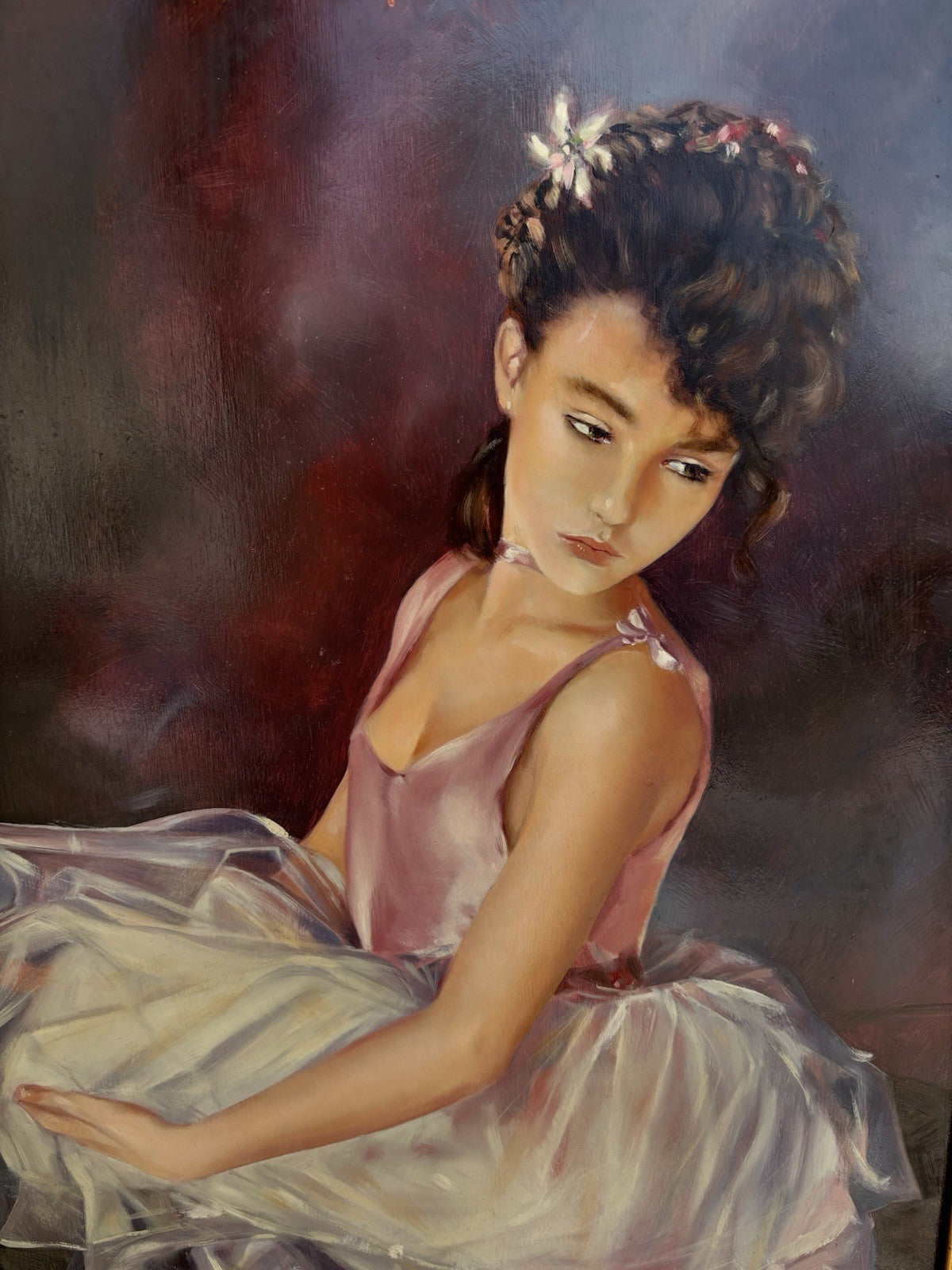 Quadro -Ballerina- Gigi Barone dipinto a olio su tavola