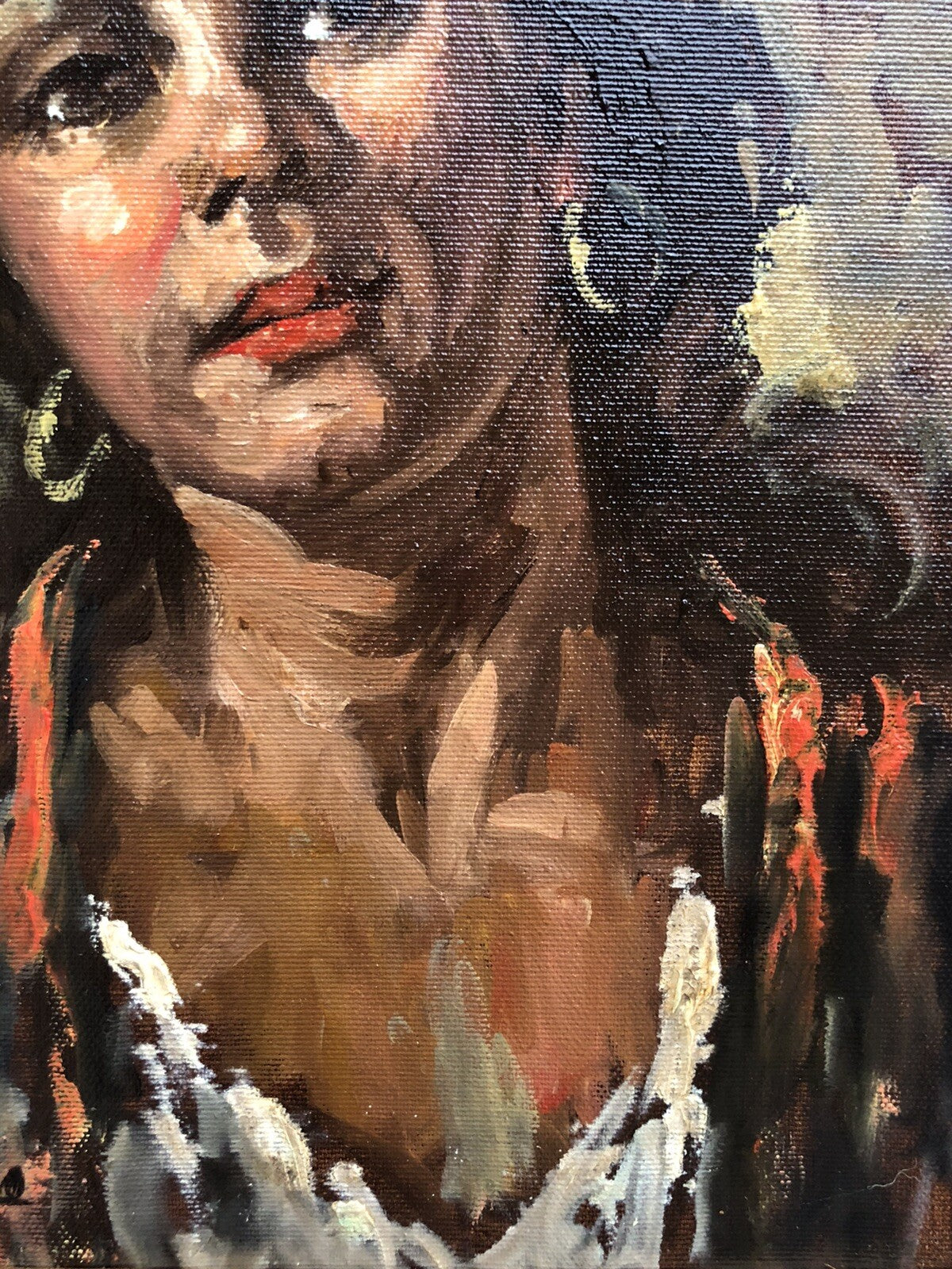 Quadro vintage -Figura Donna- dipinto a olio su tela