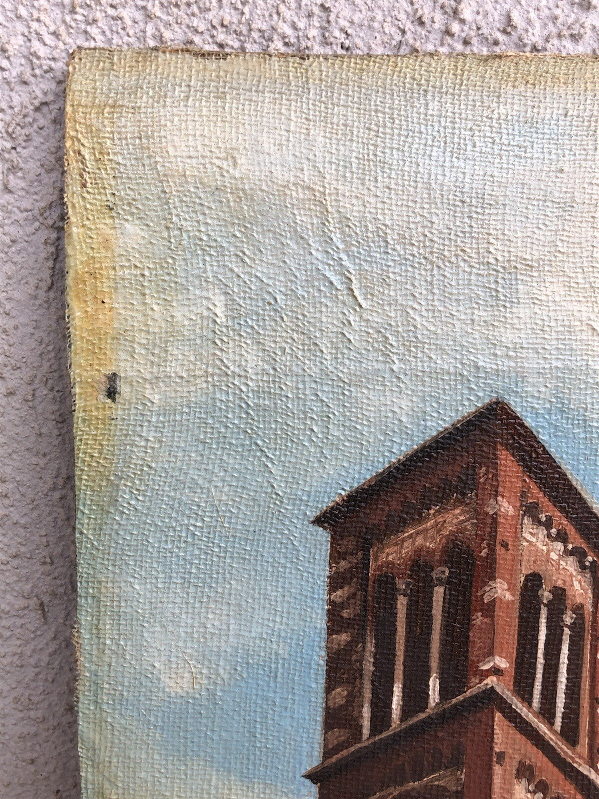 Quadro vintage -Campanile-dipinto a olio