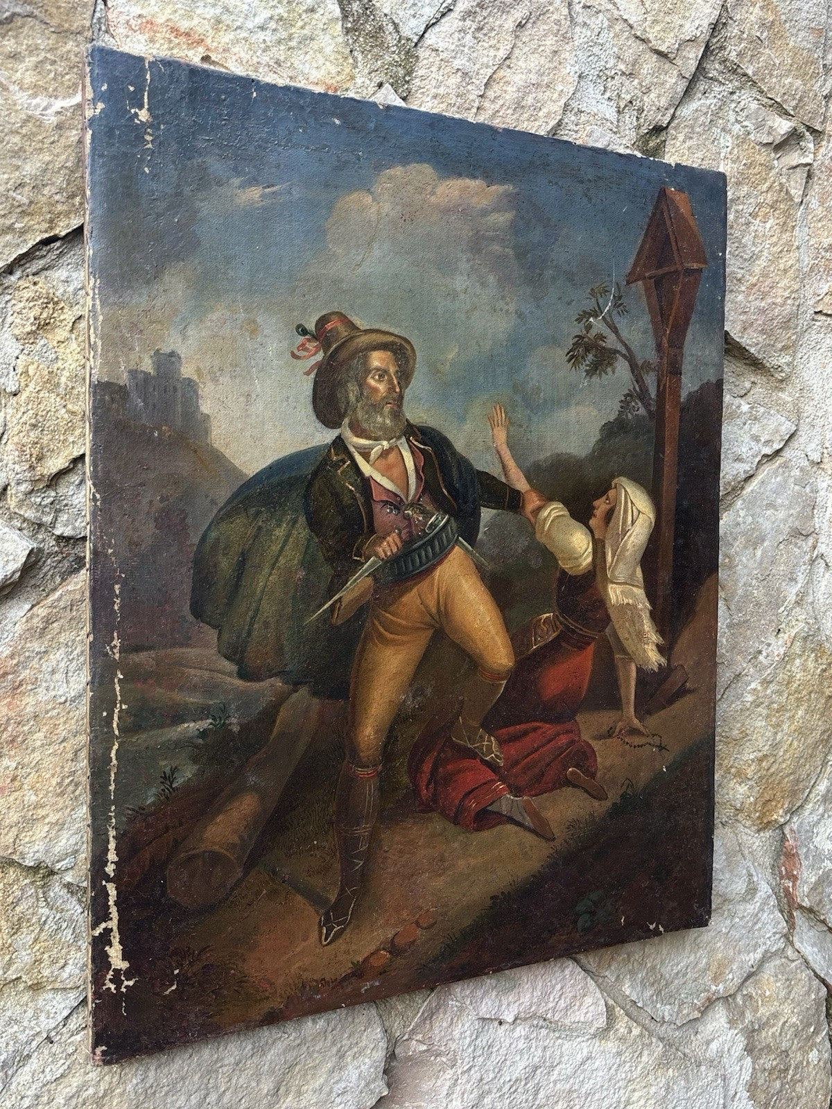 Quadro antico -Brigante- dipinto a olio su tela