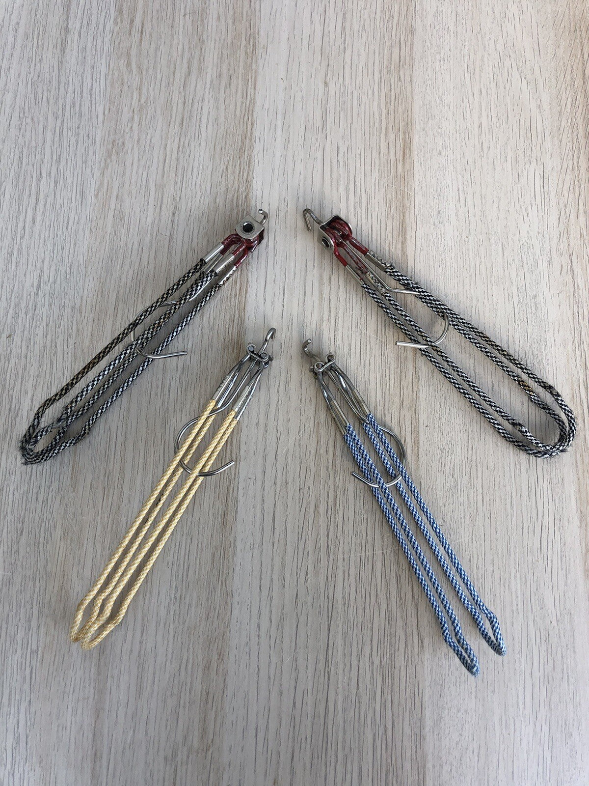 Grucce Vintage Stampelle In Metallo E Tessuto Pieghevoli Da Viaggio