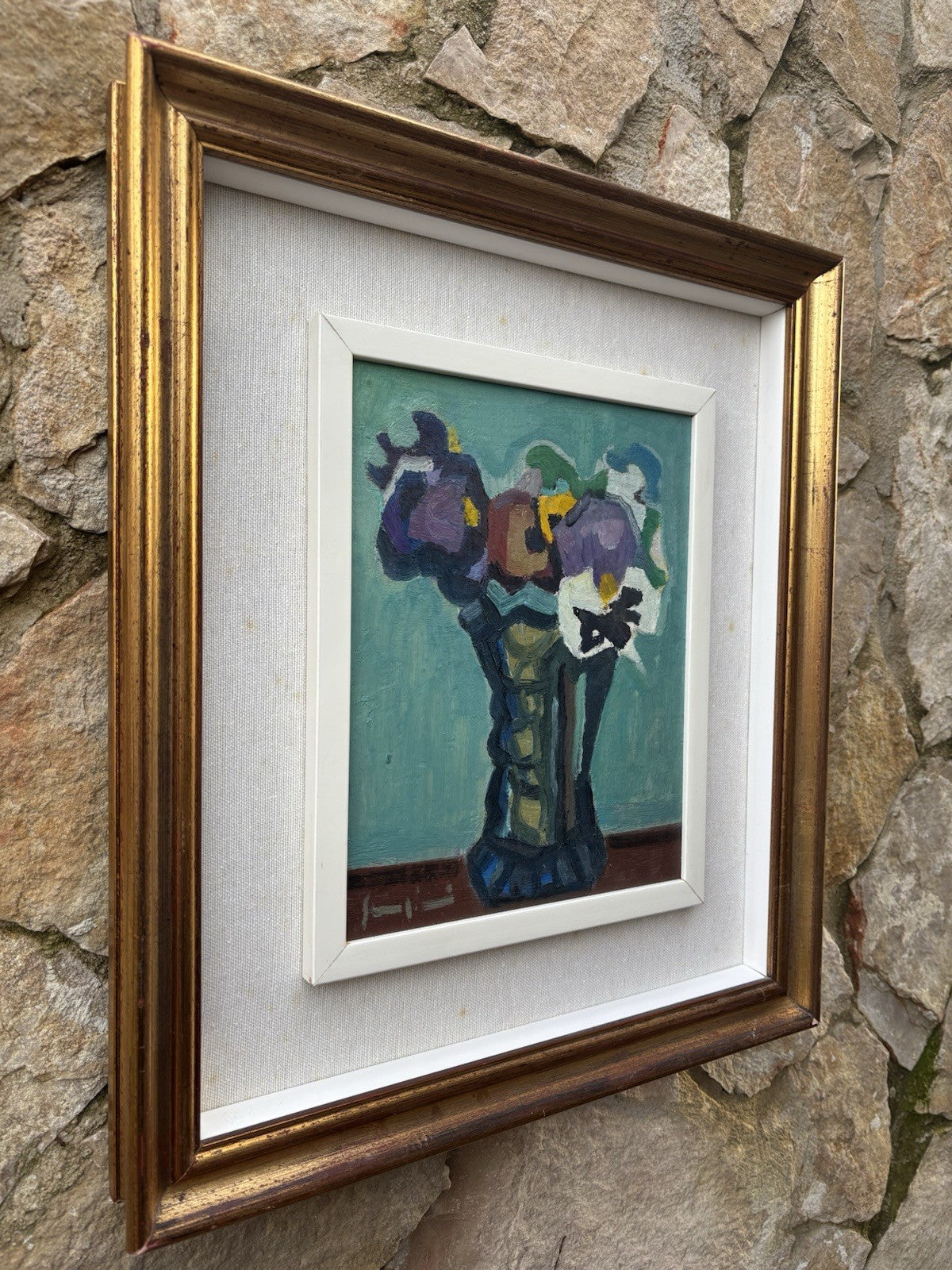 Quadro -Vaso Con Fiori- Mario Sangiovanni dipinto a olio