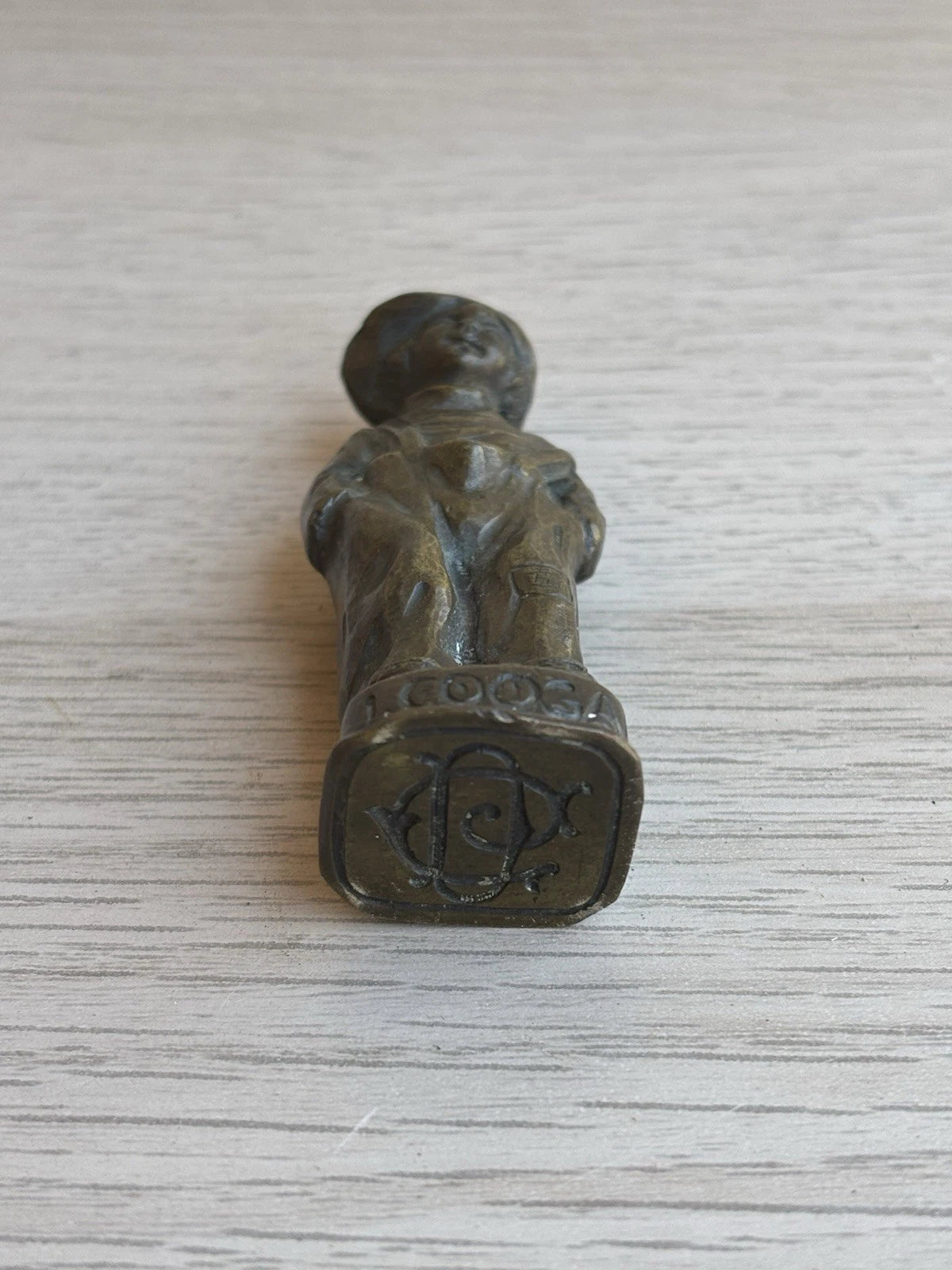 Timbro sigillo in bronzo con iniziali "CD"