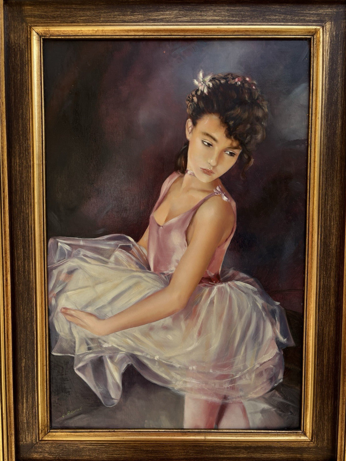 Quadro -Ballerina- Gigi Barone dipinto a olio su tavola