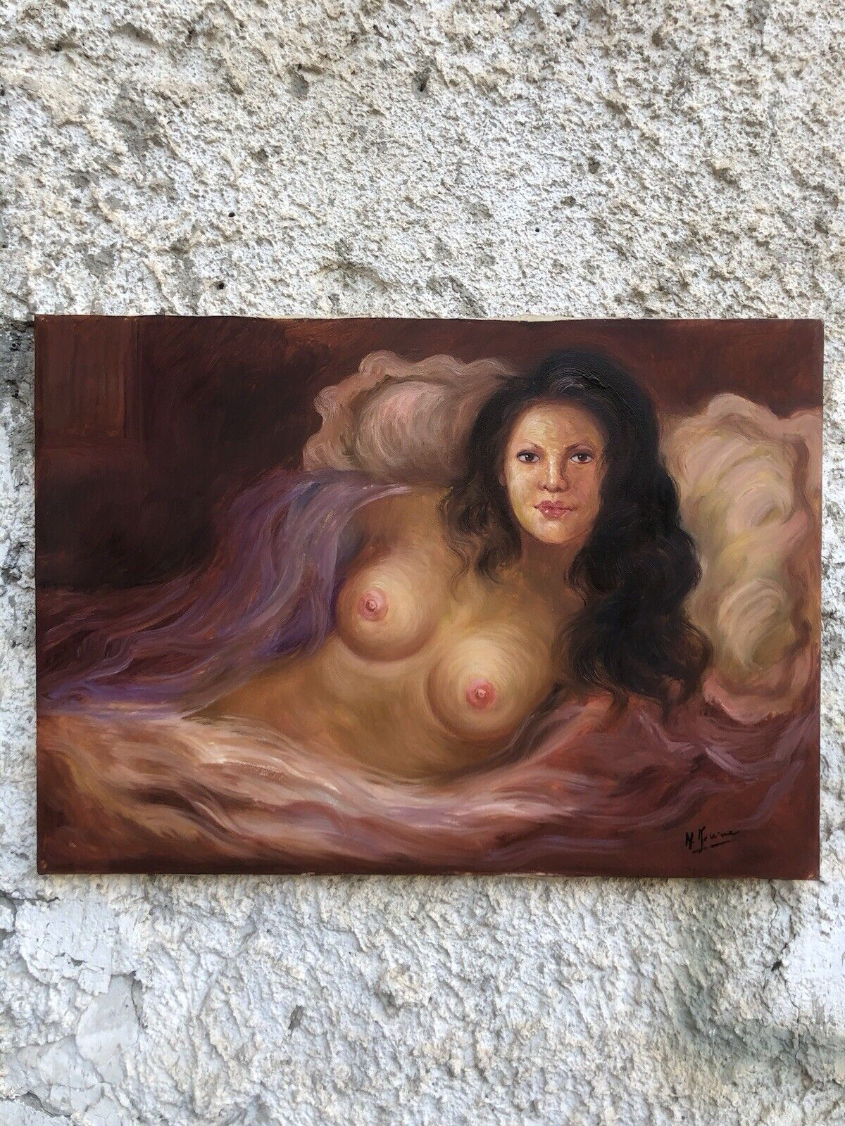 Quadro vintage -Nudo Di Donna- dipinto a olio su tela