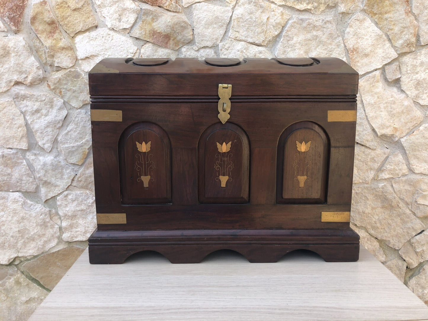Baule Scrigno Vintage In Legno
