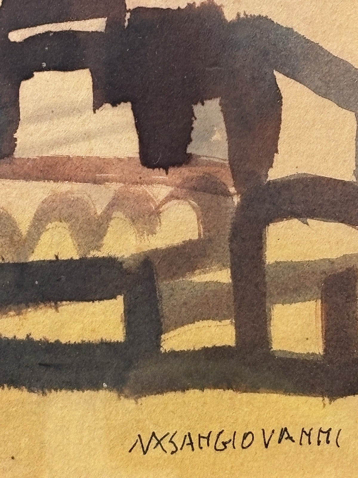 Coppia di quadri -Paesaggi- Mario Sangiovanni realizzati a tecnica mista