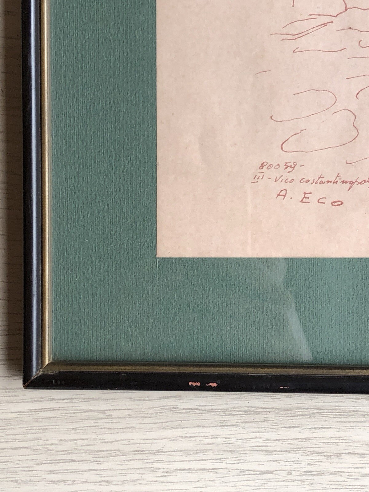 Quadro -Vico Costantinopoli- disegno a tecnica mista su carta