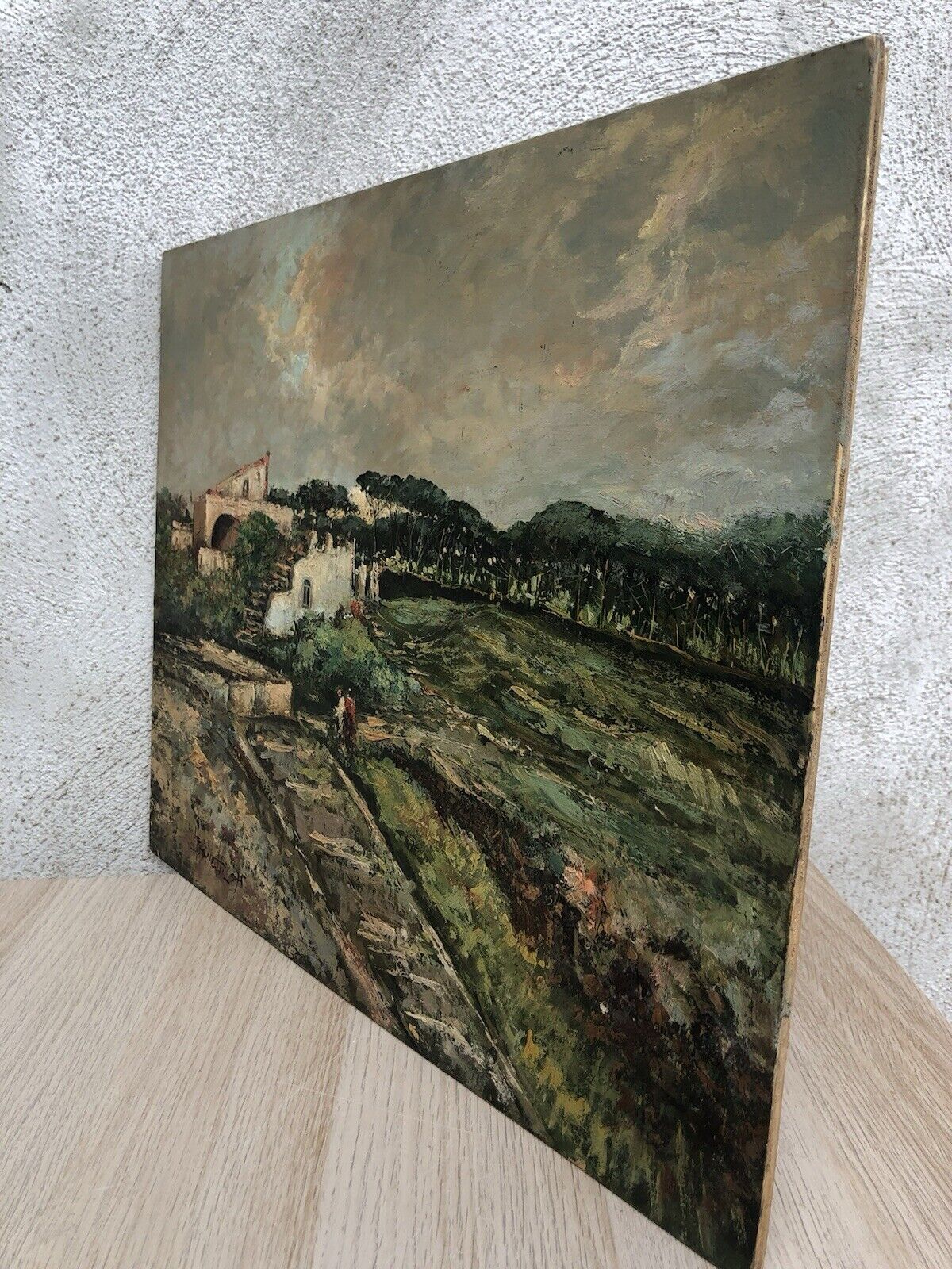Quadro vintage -Paesaggio Napoletano- dipinto a olio su tavola