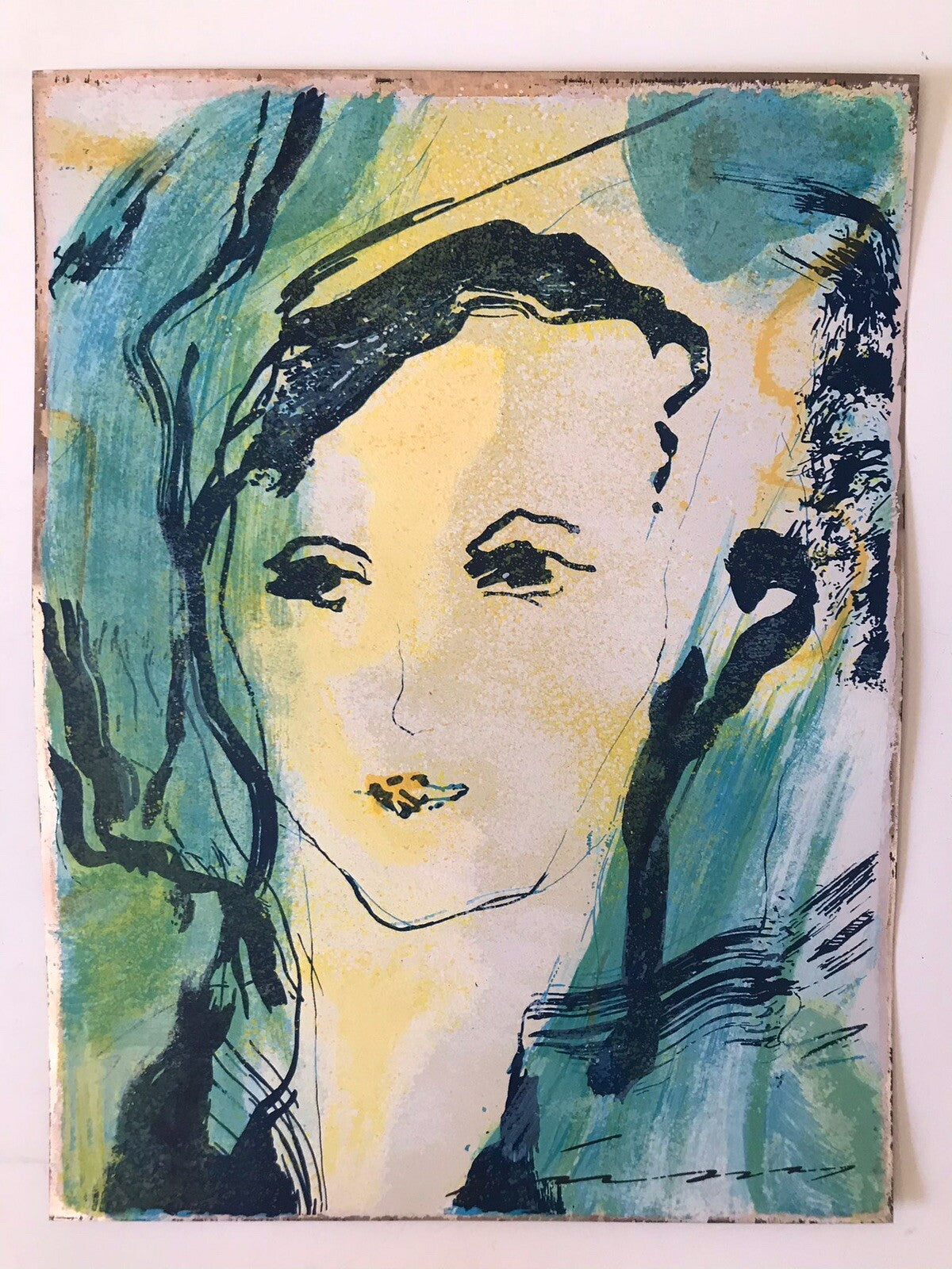 Quadro Ernesto Treccani serigrafia su lastra argento 800 vintage