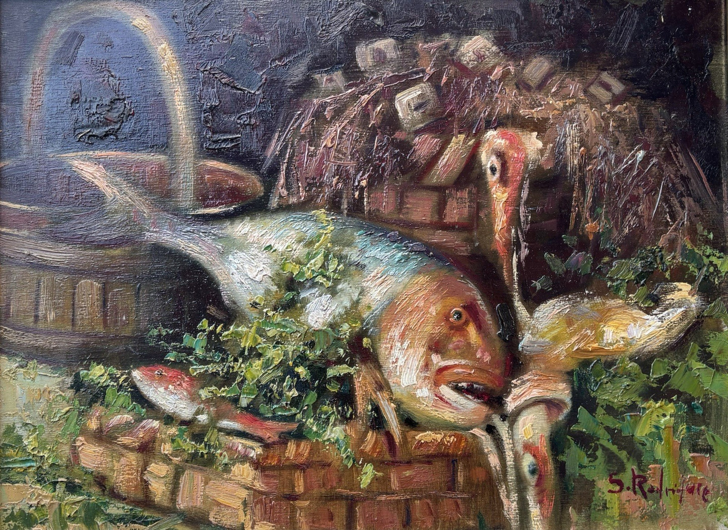 Quadro -Pesci- Salvatore Rodriquez dipinto a olio