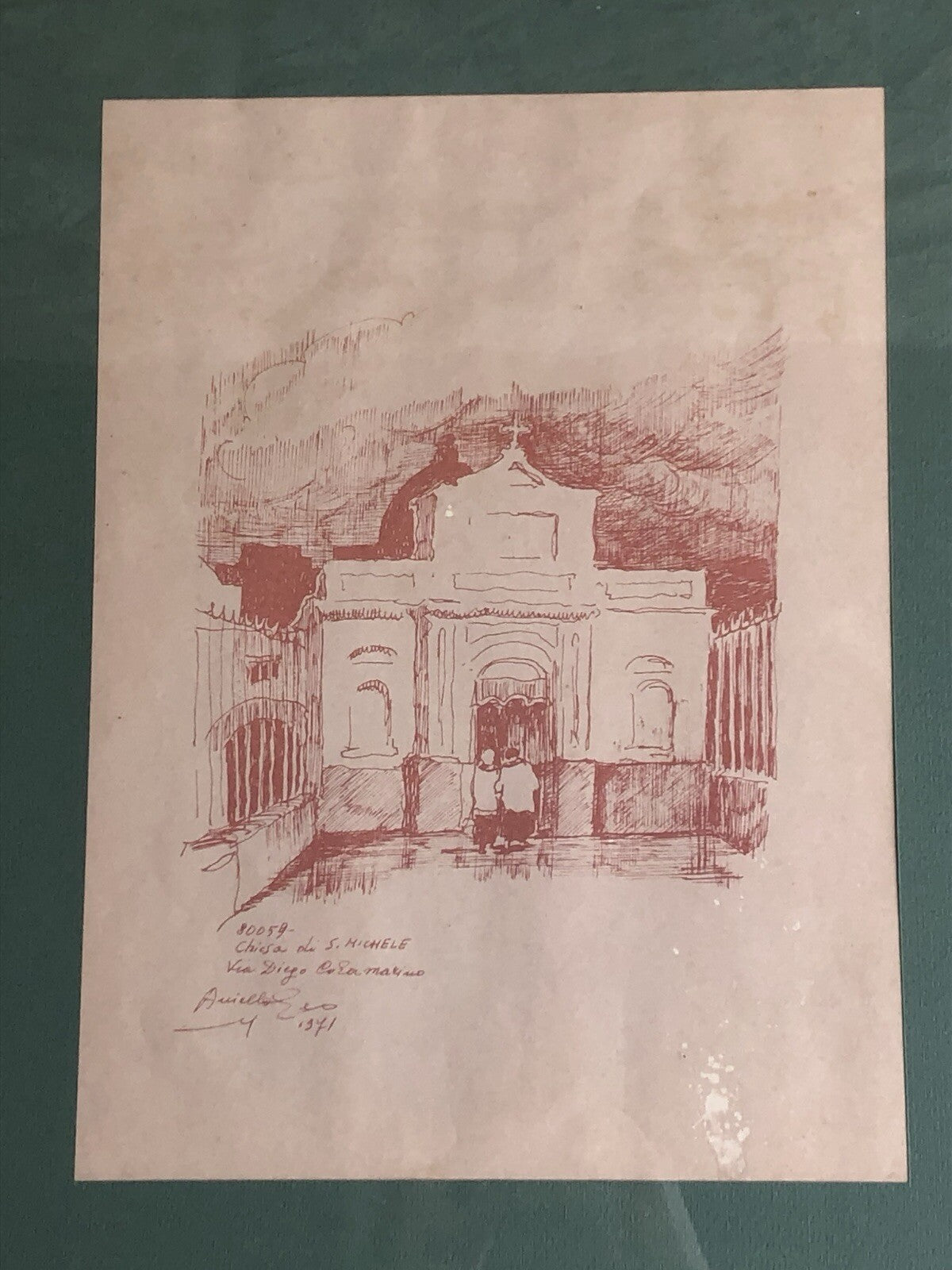 Quadro -Chiesa Di S.Michele- disegno a tecnica mista su carta
