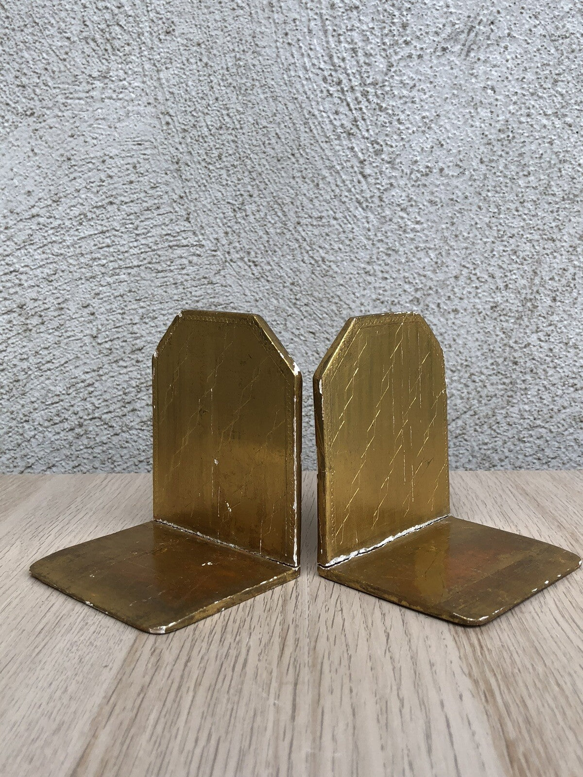 Coppia Di Fermalibri In Legno Stile Fiorentino