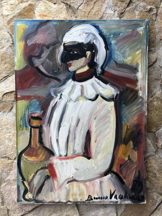 Quadro -Pulcinella- dipinto a olio su tela
