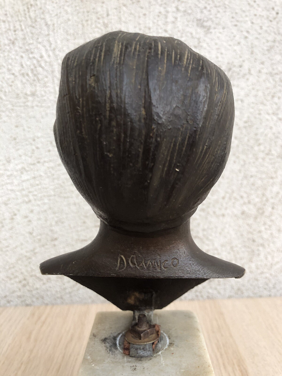 Scultura vintage dea bendata in bronzo