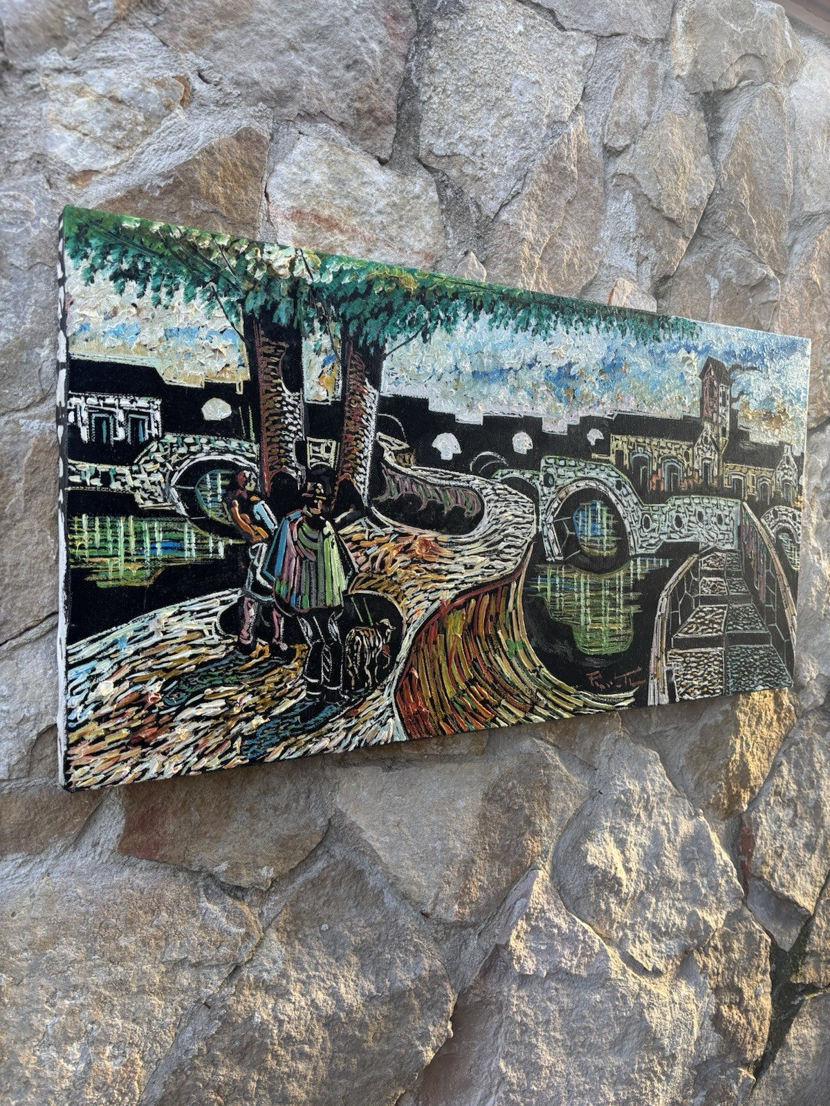 Quadro -Paesaggio- Marcello Piacentini dipinto a olio su tela