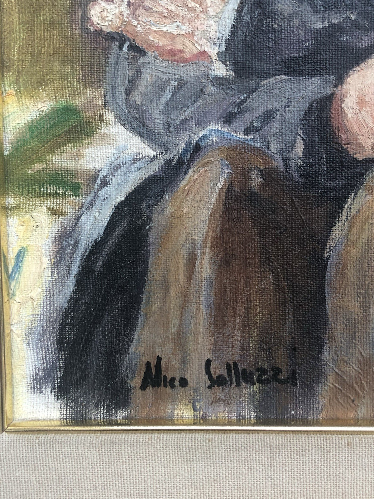 Quadro -Anziano Pensieroso- dipinto a olio