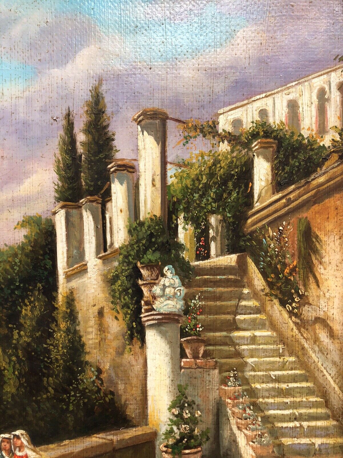 Quadro vintage -Riproduzione Scuola Di Posillipo- dipinto a olio su tela