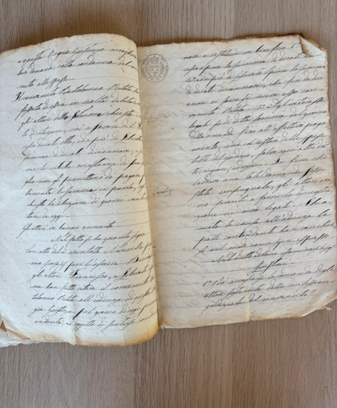 Manoscritti Antichi, Documenti 1800 Con Timbri Del Regno Delle Due Sicilie