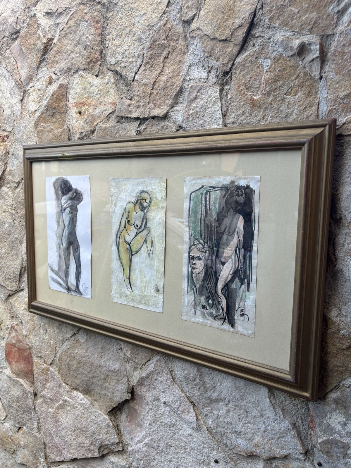Quadro -Nudi Di Donna- Fienga realizzati a tecnica mista su carta