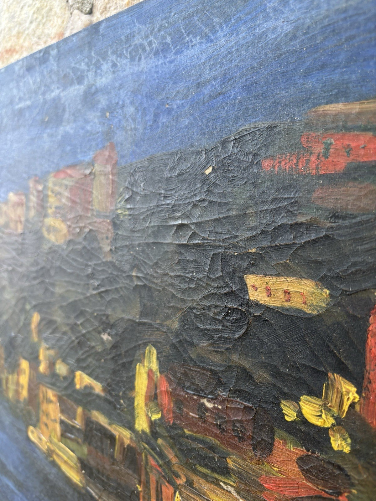 Quadro -Palazzo Donn’Anna- Vincenzo Montefusco dipinto a olio su tela