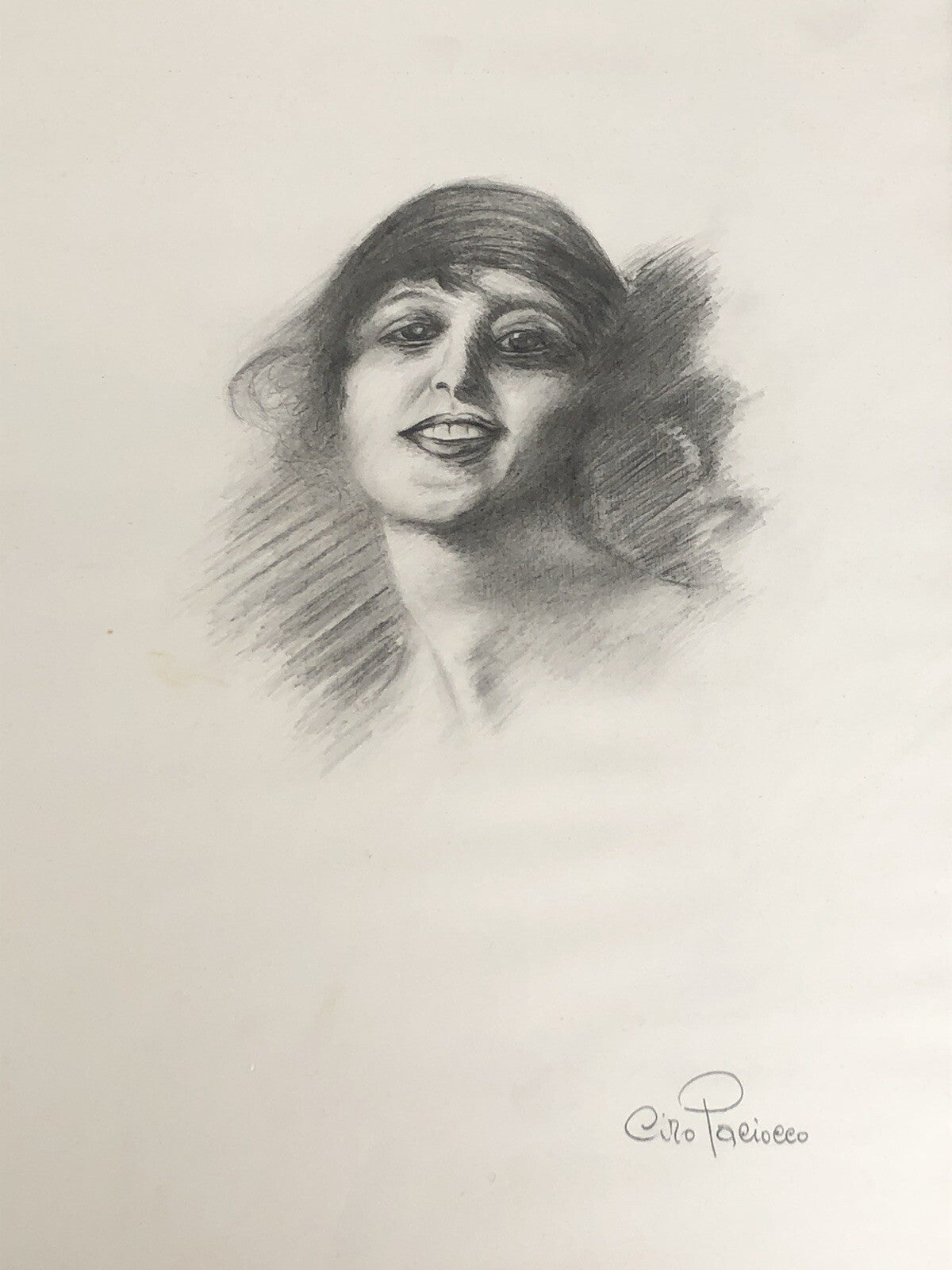 Quadro vintage -Figura Donna- disegno su carta