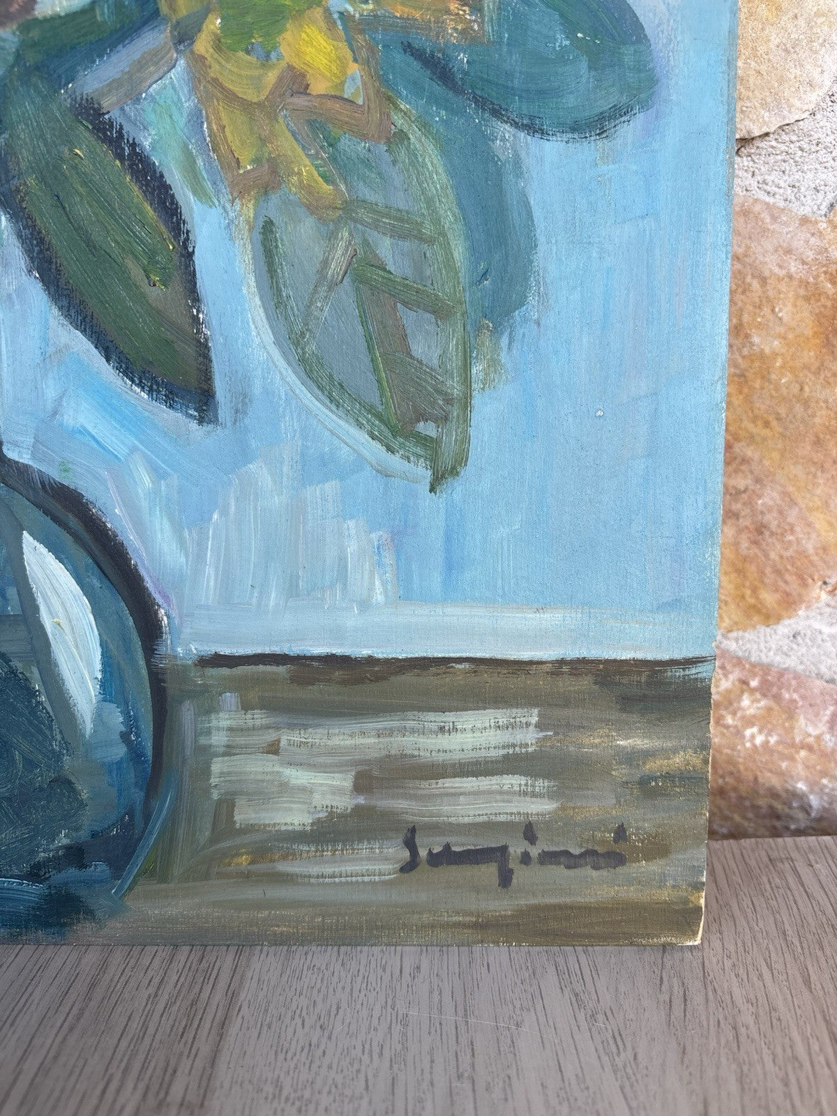 Quadro -Vaso Con Fiori- Mario Sangiovanni- dipinto a olio su tavola