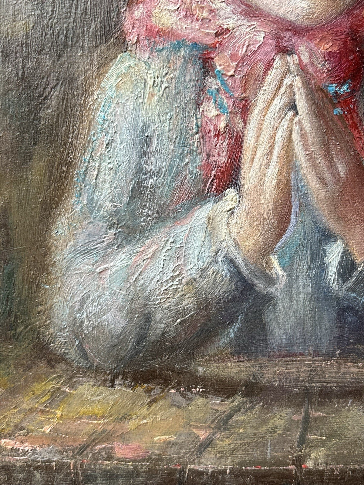 Quadro -Fanciulla In Preghiera- Salvatore Ciaurro- dipinto a olio