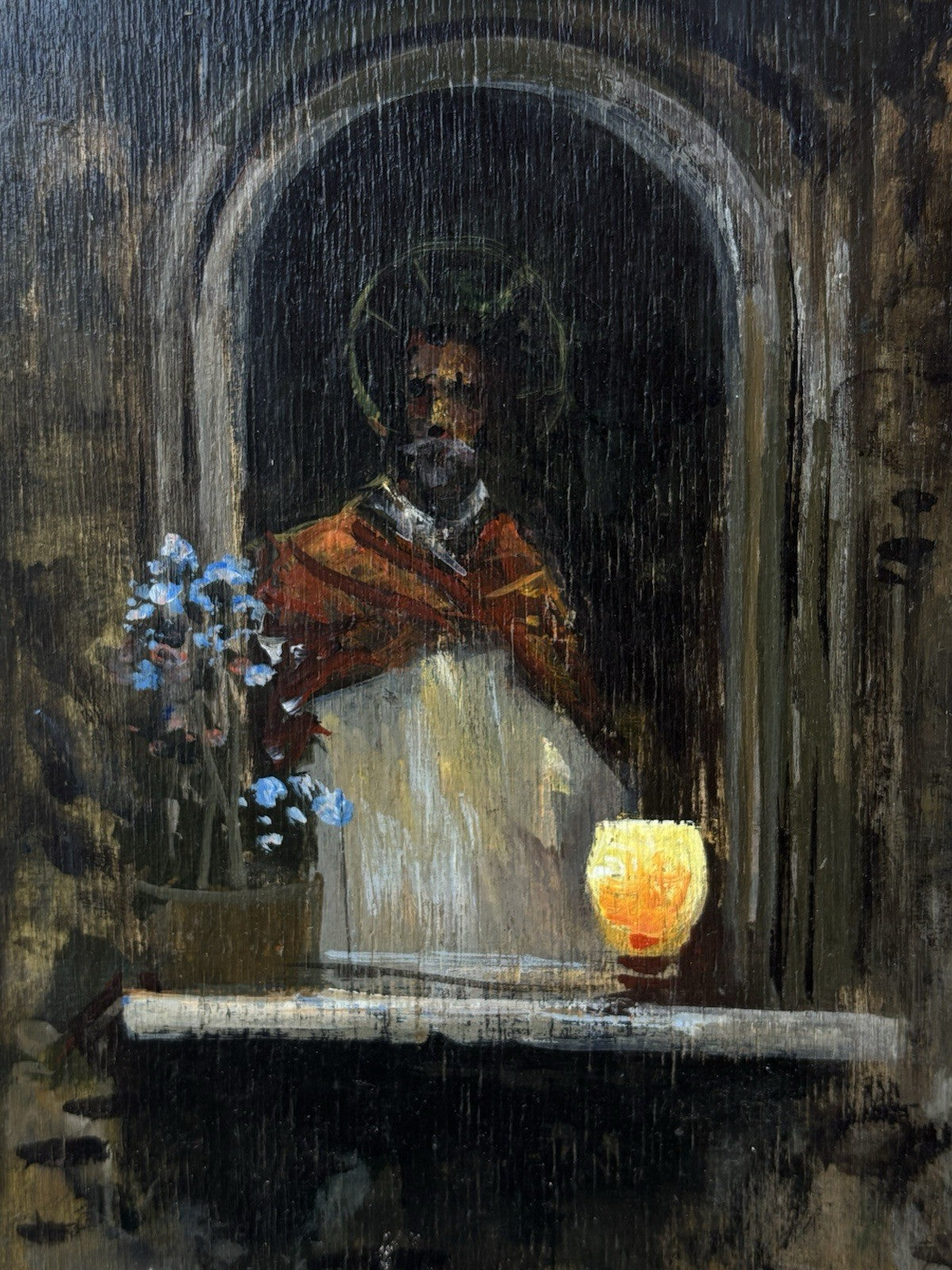 Quadro -O’Santo- Raimondo Roberti- dipinto a olio su tavola