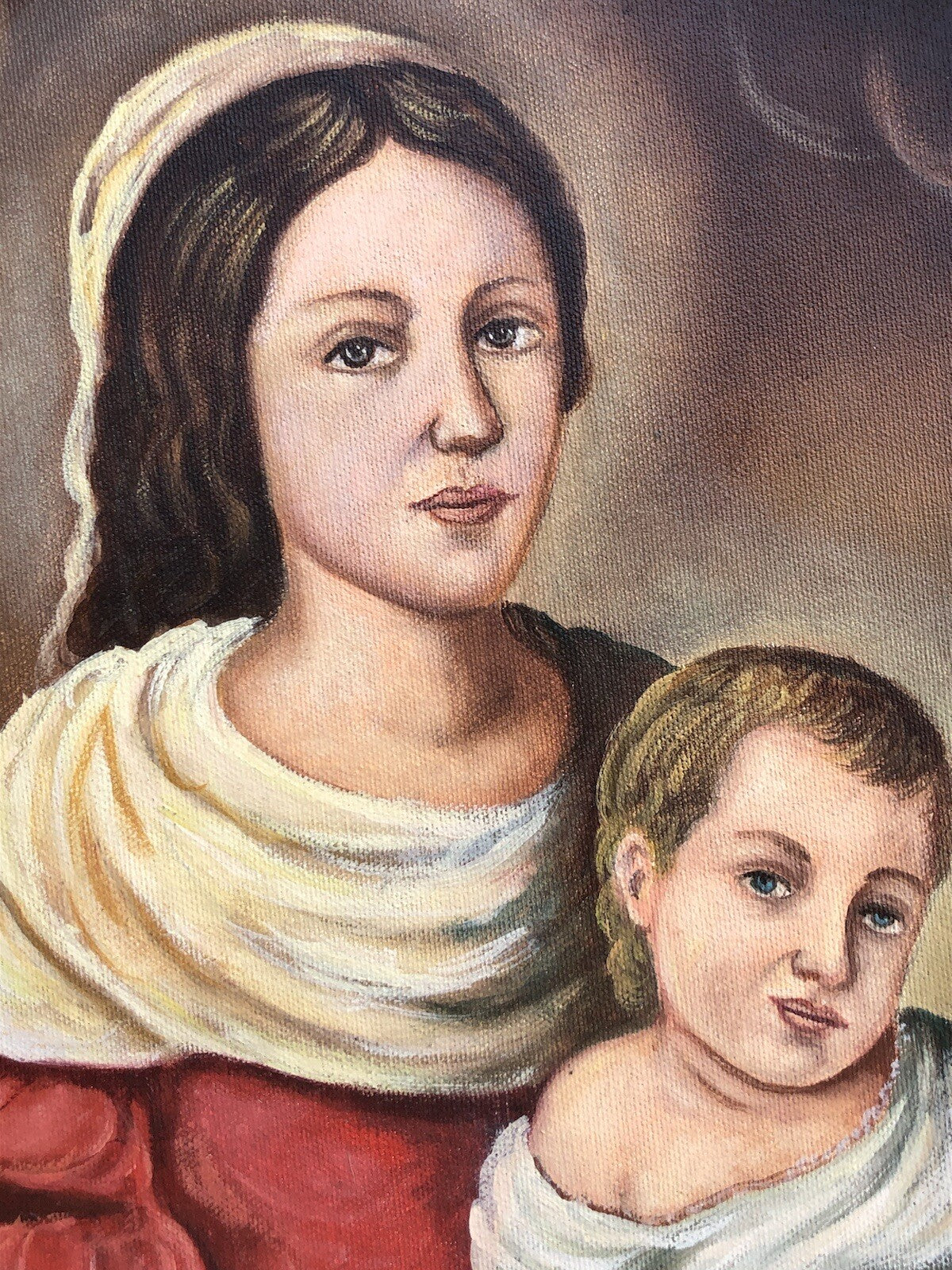 Quadro vintage -Madonna Del Rosario- dipinto a olio
