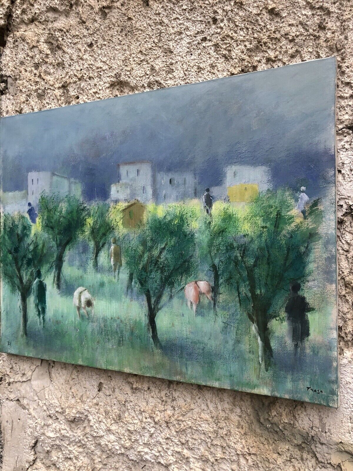 Quadro vintage -Paesaggio- dipinto a olio su tela