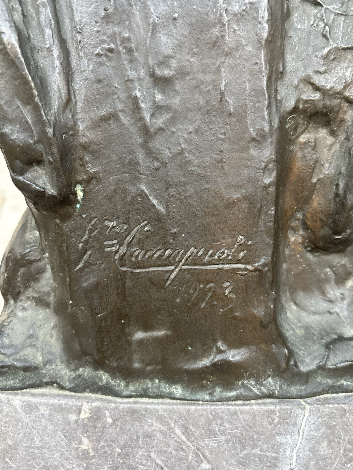 Antica Scultura In Bronzo Guido Cacciapuoti Datata 1923