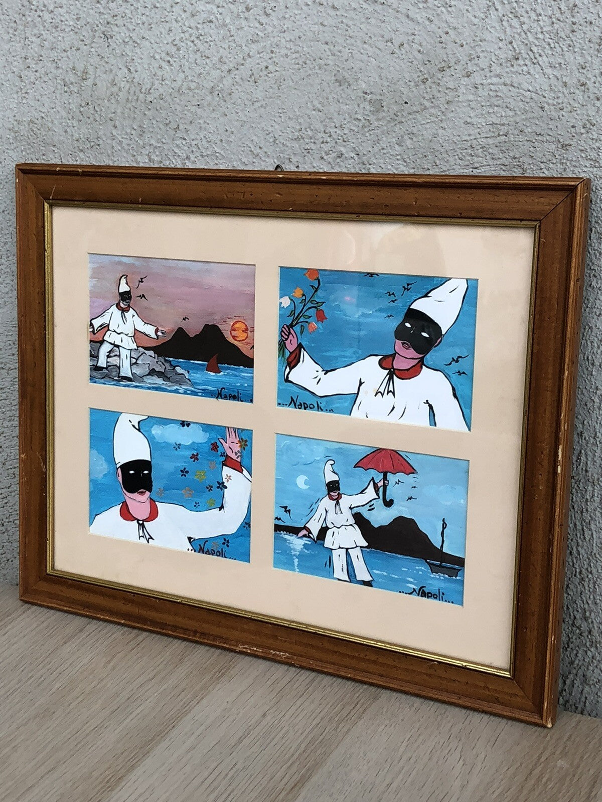 Quadro Vintage Pulcinella Dipinti A Tecnica Mista