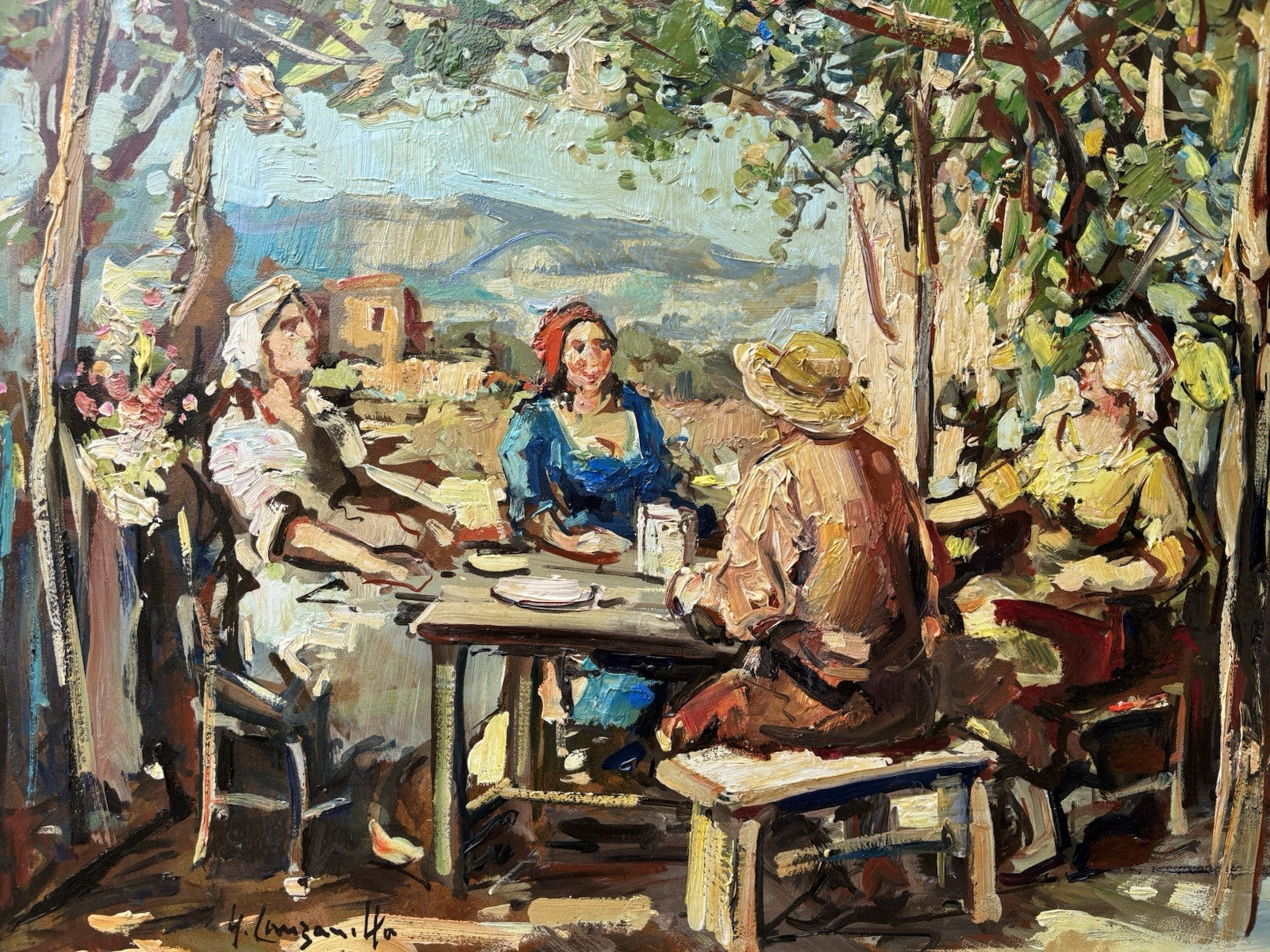 Quadro -Scampagnata- Nicola Canzanella dipinto a olio