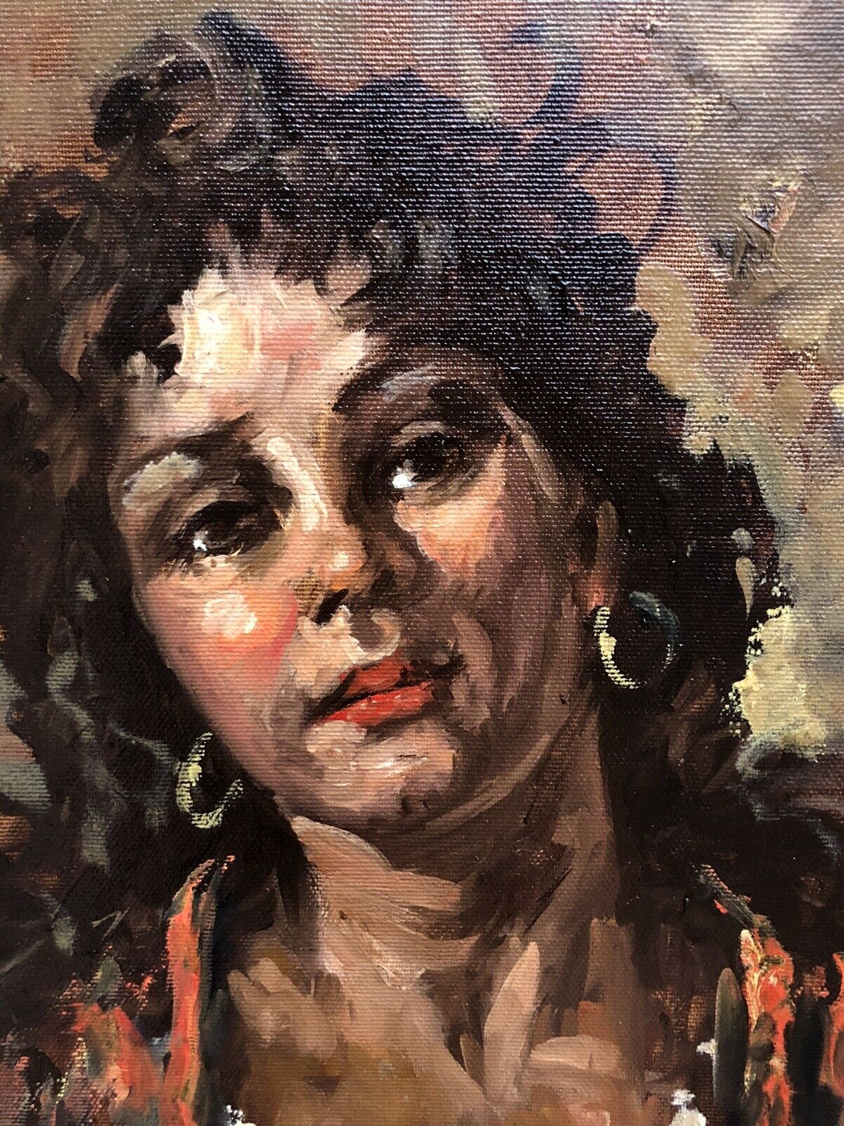 Quadro vintage -Figura Donna- dipinto a olio su tela