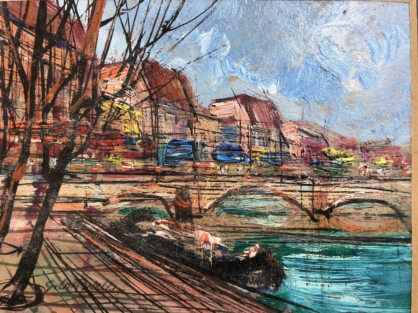 Quadro vintage -Paesaggio- dipinto a olio