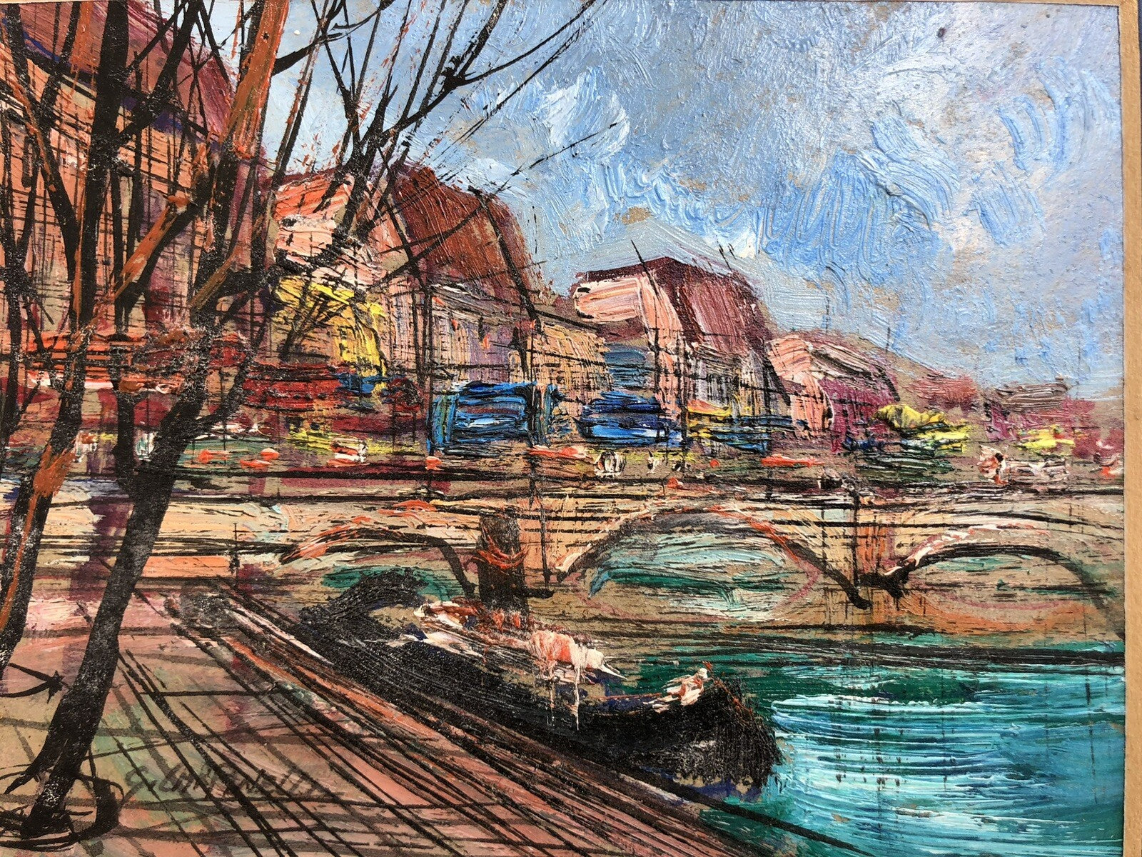 Quadro vintage -Paesaggio- dipinto a olio