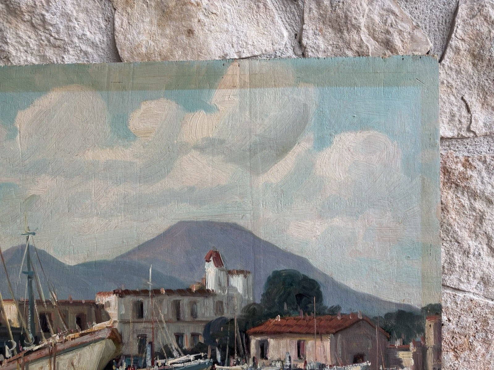 Quadro -Marina Con Barche- Paolo Malerba dipinto a olio