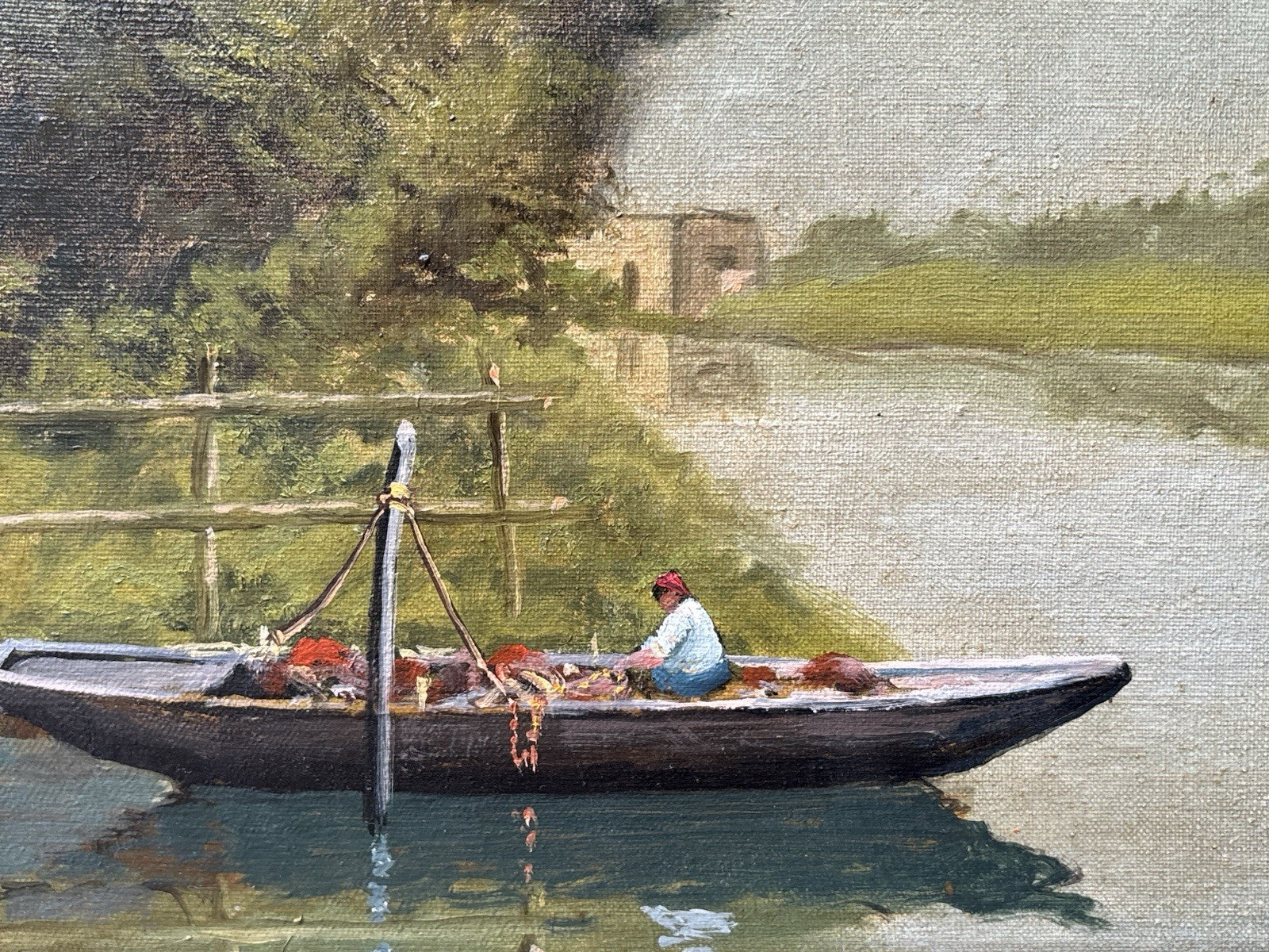 Quadro -Mattino Sul Lago- Arturo Bacio Terracina dipinto a olio