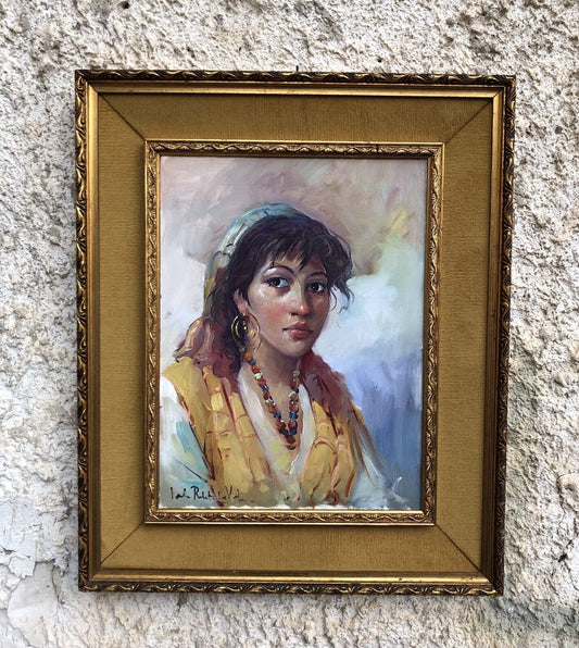 Quadro vintage -Popolana- dipinto a olio su tela