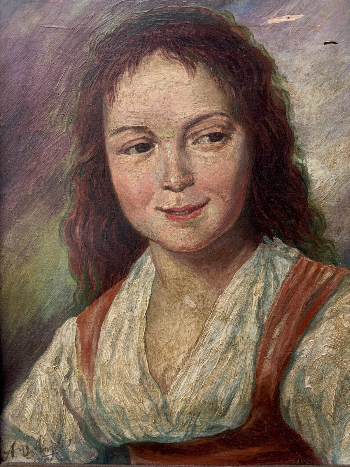 Quadro antico -Figura Di Donna- dipinto a olio