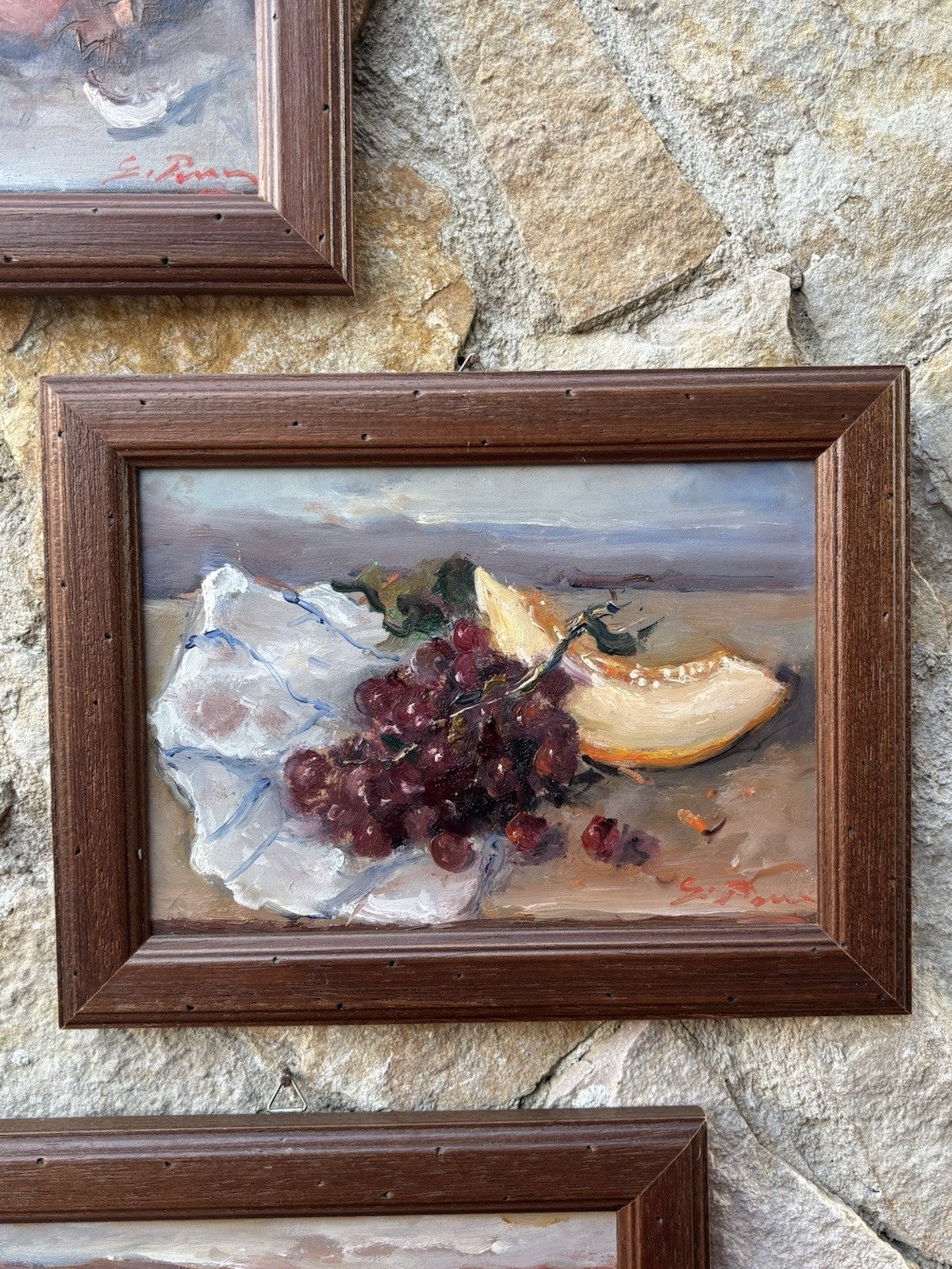 Tris di quadri miniature -Natura Morta- Giovanni Pane- dipinti a olio